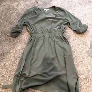 A-line, cinched waist dress